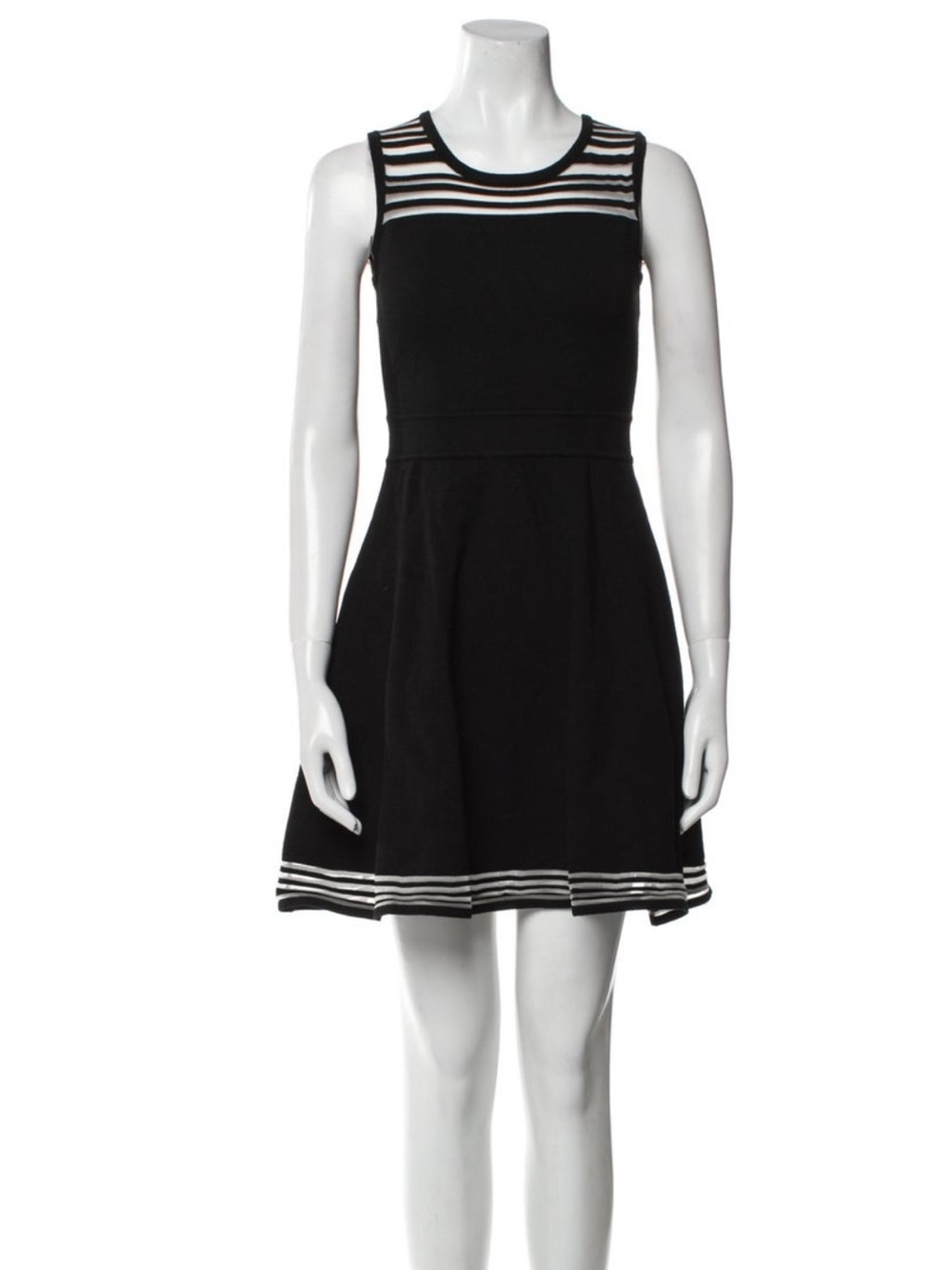 Milly Black Dress with White Stripe Accents